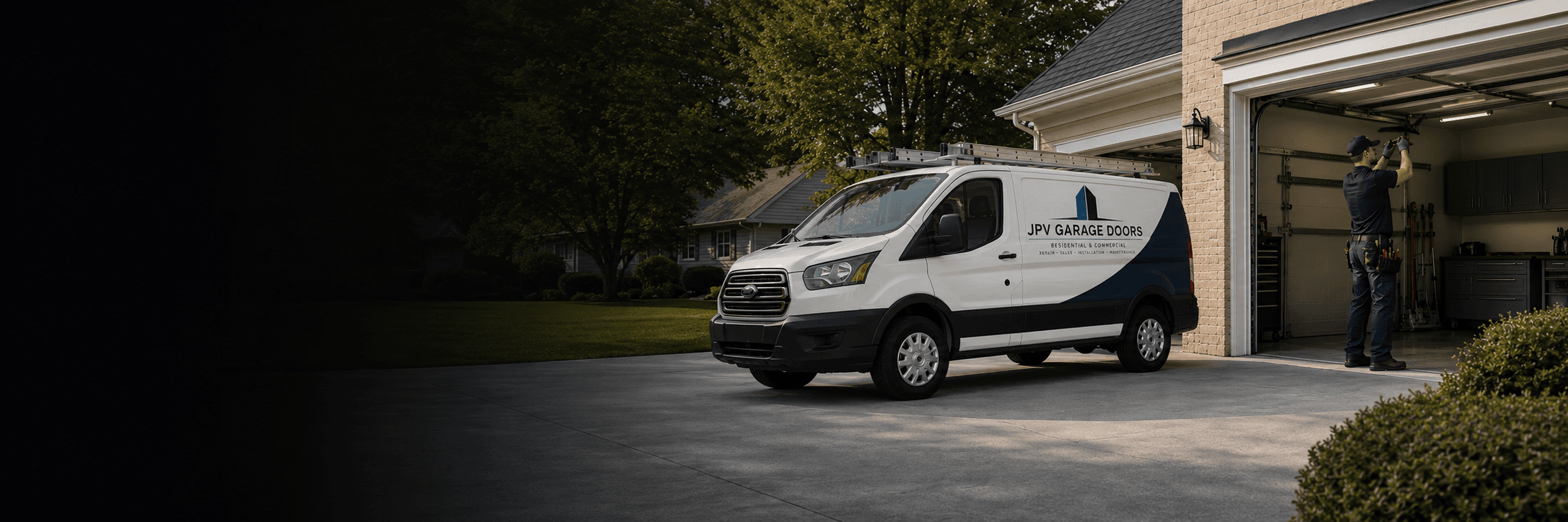 Garage door service background for estimate request